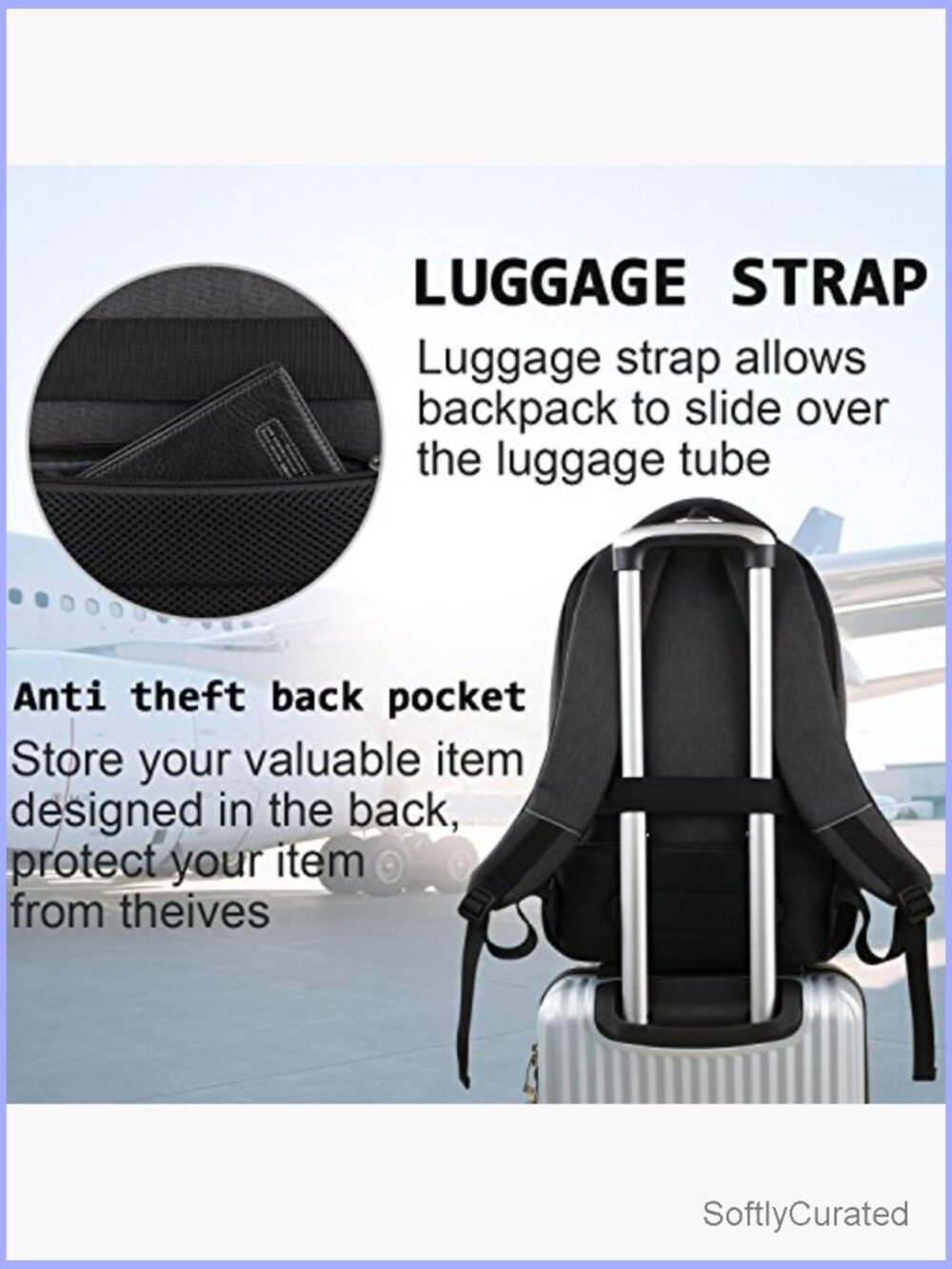 Anti Theft Laptop Backpack Business Travel Water Resistant College Bag - Picture 6 of 6